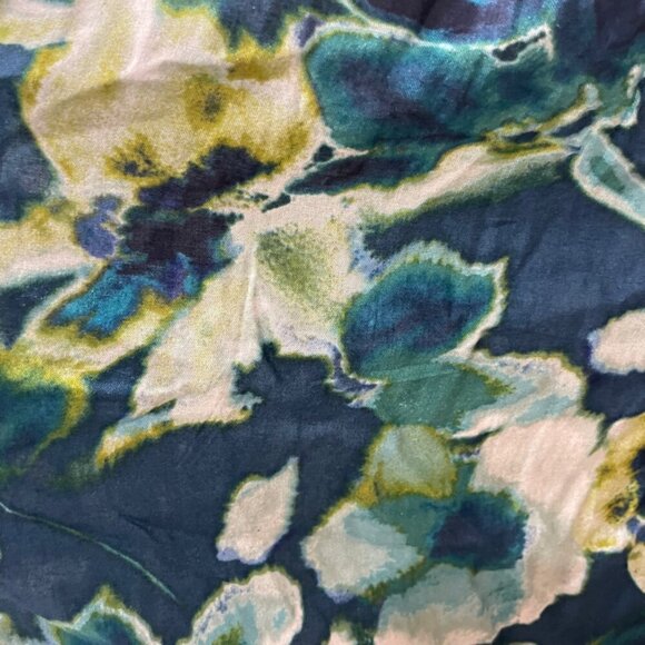 New water floral boho puff sleeves aqua Rayon blouse St. John’s Bay - Picture 11 of 14